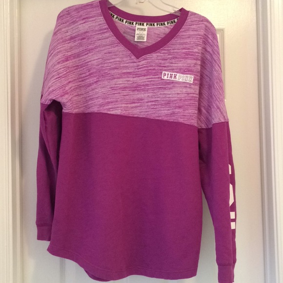 PINK Victoria's Secret Tops - PINK Purple Space Dye Sweatshirt